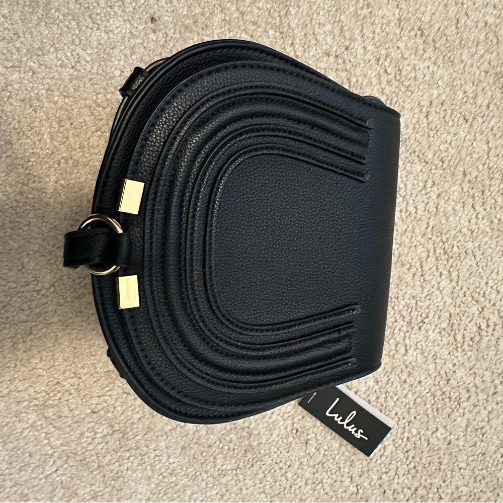 Lulu's Elegant Black Crossbody Bag